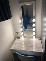Gratis make-up tafel met spiegel en lampen, Ophalen, Gebruikt, 100 tot 150 cm, 50 tot 100 cm