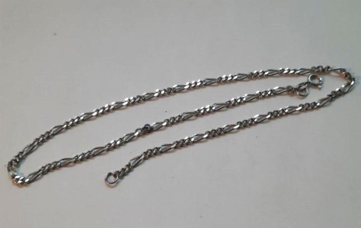 Mooie Figaro ketting 925 zilver, 46 x 3,5mm (7199) Ket4, Sieraden, Tassen en Uiterlijk, Kettingen, Zo goed als nieuw, Zilver, Zilver