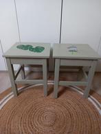 2 vintage nachtkastjes of bijzettafeltjes, Ophalen, Gebruikt, Minder dan 45 cm, Minder dan 55 cm