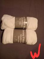 2x Witte Hoeslakens 180x200, Tweepersoons, Ophalen of Verzenden, Zo goed als nieuw, Wit