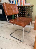 Twee oude buisframe stoelen, Huis en Inrichting, Stoelen, Ophalen, Gebruikt, Twee, Bruin