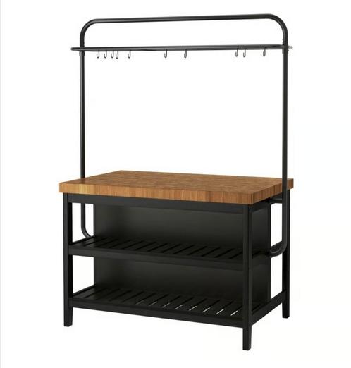 Keukenwerkbank met massief houten blad en opbergruimte, Huis en Inrichting, Keuken | Keukenbenodigdheden, Gebruikt, Ophalen of Verzenden