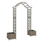 Pergola met plantenbak massief vurenhout grijs, nieuw, Overige merken, Gelijkstroom of Wisselstroom, Brug, Tunnel of Gebouw, Nieuw