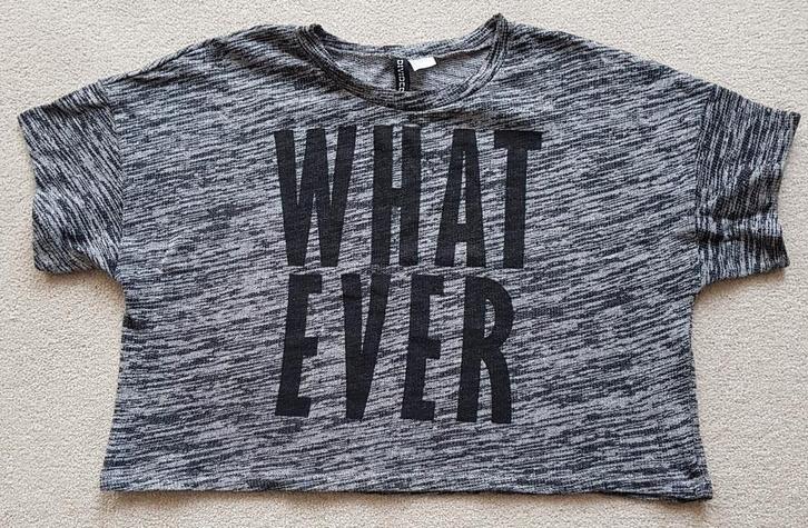 Grijs crop top shirt tshirt maat s oversized croptop dames, Kleding | Dames, T-shirts, Zo goed als nieuw, Maat 36 (S), Grijs, Korte mouw