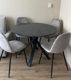 Ronde eettafel - zwart marmerpatroon, Huis en Inrichting, Tafels | Eettafels, Ophalen, Zo goed als nieuw, Rond, 100 tot 150 cm