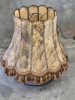 Grote / jumbo lampenkap vintage leer met franje, Huis en Inrichting, Lampen | Lampenkappen, Ophalen, Gebruikt, Rond, 50 cm of meer