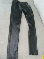 Legging glansstof 134 140 zwart zwarte broek nepleer, Verzenden, Zo goed als nieuw, Meisje, Broek