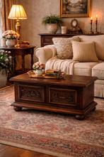 Antieke Eiken Dekenkist met Houtsnijwerk, Ophalen