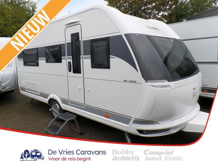 Hobby De Luxe 460 LU Enkele bedden!, Caravans en Kamperen, Caravans, Bedrijf, tot en met 4, 1000 - 1250 kg, Rondzit, Hobby, 2 aparte bedden