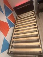 vidaXL Bedframe met hoofdbord en LED-verlichting zwart90x190, 90 cm, Eenpersoons, Zwart, Nieuw