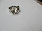 Stainless steel band ring 17.3 mm grote steen is afdraaibaar, Zo goed als nieuw, 17 tot 18, Dame of Heer, Zilver