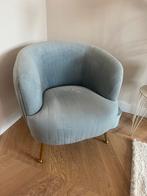 Lichtblauw fluwelen stoel, Huis en Inrichting, Stoelen, Ophalen of Verzenden, Zo goed als nieuw, Blauw, Eén