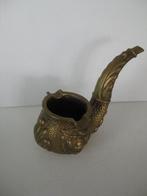 Vintage asbak / pijp met masker leeuwenkop / messing, Verzamelen, Ophalen, Zo goed als nieuw, Asbak