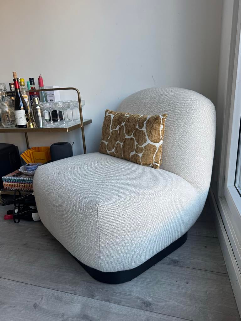 Westwing Fauteuil Elsie beige, Ophalen, Zo goed als nieuw, Stof, 75 tot 100 cm