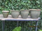 Aardewerk potten voor planten set van 4 stuks., Rond, Zo goed als nieuw, Aardewerk, Tuin