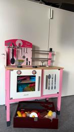 Janod speelgoed keukentje met heel veel accessoires, Ophalen, Zo goed als nieuw, Hout