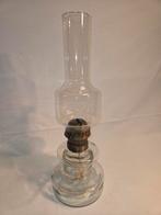 Antieke glazen olielamp met lont - Sfeervolle verlichting, Ophalen