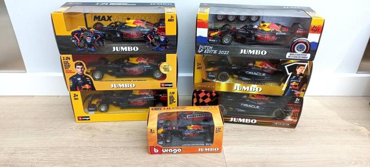 7 Max Verstappen Jumbo raceauto's van 2017 t/m 2023., Verzamelen, Automerken, Motoren en Formule 1, Nieuw, Formule 1, Ophalen of Verzenden