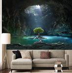 Grot Met Boom Wandkleed 2 / 3D Wand Kleed Natuur Water Zon, Verzenden, Nieuw, Rechthoekig