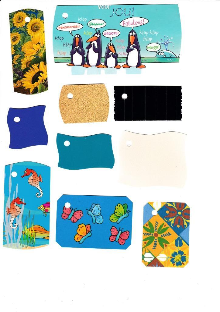 0341) ca 17 labels, Hobby en Vrije tijd, Feestartikelen, Zo goed als nieuw, Overige typen, Overige, Ophalen of Verzenden