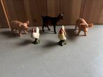 Schleich dieren vintage boerderij varken kip haan geit, Verzamelen, Dierenverzamelingen, Verzenden, Gebruikt, Boerderijdier, Beeldje of Figuurtje