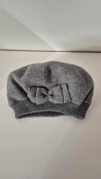 Anna Rizzo Grijze Baret Kasjmier met Strik cashmere grijs, Anna Rizzo, Ophalen of Verzenden, Zo goed als nieuw, Pet