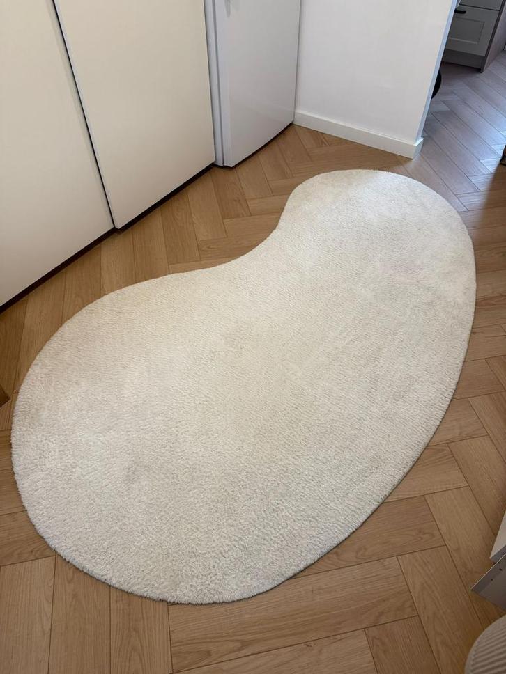 Stijlvol organisch off-white vloerkleed – 140x240 cm, Huis en Inrichting, Stoffering | Tapijten en Kleden, Zo goed als nieuw, 200 cm of meer