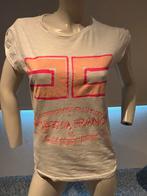 Elisabetta franchi shirt met leuke opdruk maat it 42, ., Wit, Zo goed als nieuw, Korte mouw