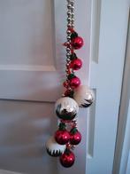 Snoer van oude glazen kerstballen. Vintage. 47 cm. lang., Diversen, Ophalen, Gebruikt