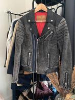 Goosecraft Biker jacket spijker/leer zwart  maat L, Maat 38/40 (M), Goosecraft, Zwart, Ophalen of Verzenden