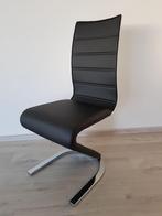 Luxe design eetkamerstoelen Hoogglans wit - kunstleer zwart, Nieuw, Ophalen of Verzenden, Vijf, Zes of meer stoelen, Metaal