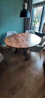 Mango houten tafel, Huis en Inrichting, Tafels | Eettafels, Ophalen, Gebruikt, Rond, 100 tot 150 cm