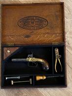 Prachtig Dubbelloops percussie boxlockpistool, Antiek en Kunst, Ophalen of Verzenden
