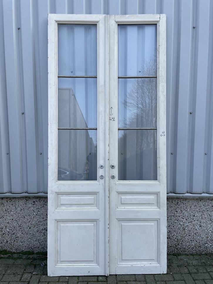 Prachtige antieke ensuitedeuren uit 1875, Doe-het-zelf en Verbouw, Deuren en Horren, Zo goed als nieuw, Binnendeur, 215 cm of meer
