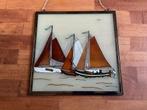 Glas in lood schilderij zeilboten, Antiek en Kunst, Ophalen of Verzenden