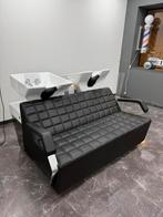 Luxe dubbele wastafel unit voor kappers met verlichting, Ophalen, Zo goed als nieuw, Toilet