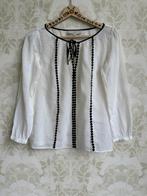 LOFT hippie boho folklore blouse wit zwart geborduurd XS, Ophalen of Verzenden, Zo goed als nieuw