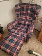 Oorstoel met hocker, Ophalen, Gebruikt, 75 tot 100 cm, Stof