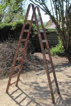 vintage degelijk houten A-ladder, 8 sporten, Doe-het-zelf en Verbouw, Ladders en Trappen, Ophalen, Gebruikt, 2 tot 4 meter