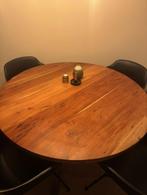 Ronde mangohouten tafel 120 cm, Huis en Inrichting, Tafels | Eettafels, Ophalen, Rond, Zo goed als nieuw, Vijf personen of meer