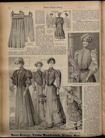 Modeprent Wiener Illustrierte Frauen-Zeitung 1905 - overdruk beschikbaar voor biedingen