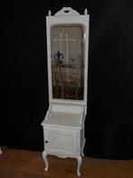 Queen ann kast met grote vaste spiegel met kuif gerestyled, Ophalen, Gebruikt, 65 cm of meer, 70 cm of meer