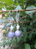 Oorbellen Davina sponge kwarts-chalsedoon zilver, Ophalen, Nieuw