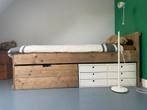 Jorg steigerhoutenbed minus witte ladekastje, Huis en Inrichting, Slaapkamer | Bedden, Ophalen, Gebruikt, 90 cm, Eenpersoons