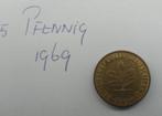 5 Pfennig 1969 Duitsland, Postzegels en Munten, Munten | Europa | Niet-Euromunten, Ophalen of Verzenden, Duitsland, Losse munt