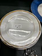 Set van 5 vintage borden met gouden rand, Gebruikt, Ophalen of Verzenden, Bord(en), Overige stijlen