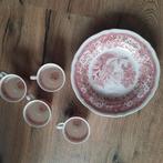 Antiek bord en 3x kopjes villeroy&boch Mettlach, Antiek en Kunst, Antiek | Servies los, Ophalen of Verzenden