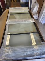 Stalen scharnierdeur - 4 vaks - Mat glas, 215 cm of meer, 80 tot 100 cm, Ophalen of Verzenden, Zo goed als nieuw