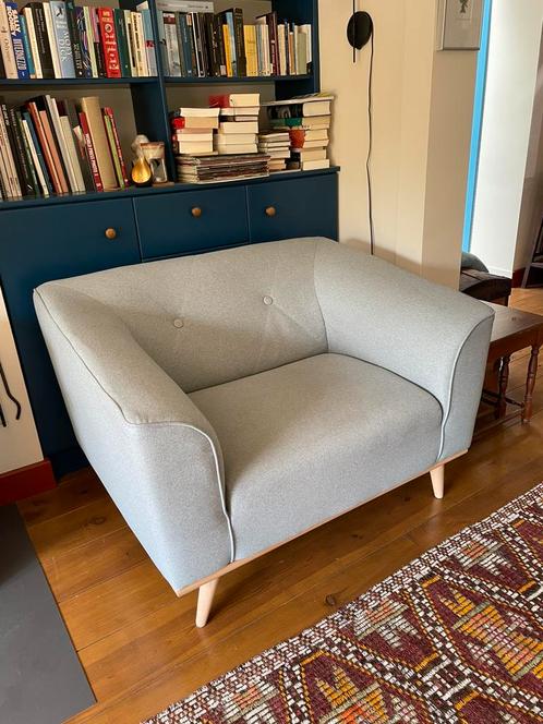 Loveseat/Fauteuil lichtblauw, Huis en Inrichting, Fauteuils, Zo goed als nieuw, 75 tot 100 cm, Ophalen of Verzenden