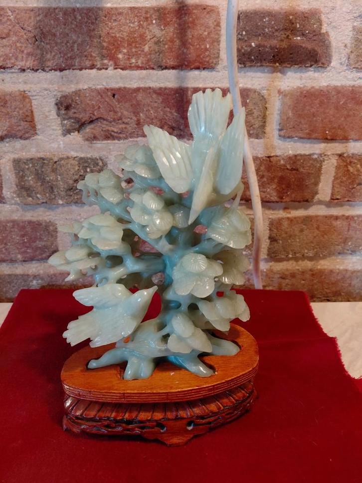 Jade Boom met Vogels, Verzamelen, Beelden en Beeldjes, Zo goed als nieuw, Dier, Ophalen of Verzenden